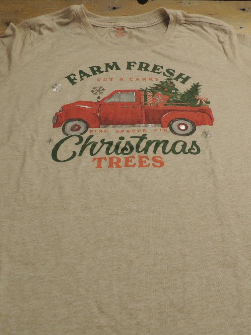 Holiday Time Women's Short Sleeve Christmas Tree Tee Size XXL